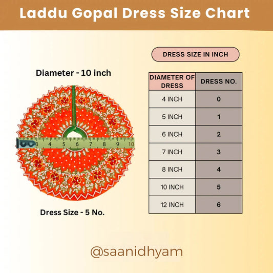 SAANIDHYAM Green Designer Laddu Gopal Poshak Set with Mukut & Mala