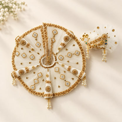 White Pearl Laddu Gopal Dress